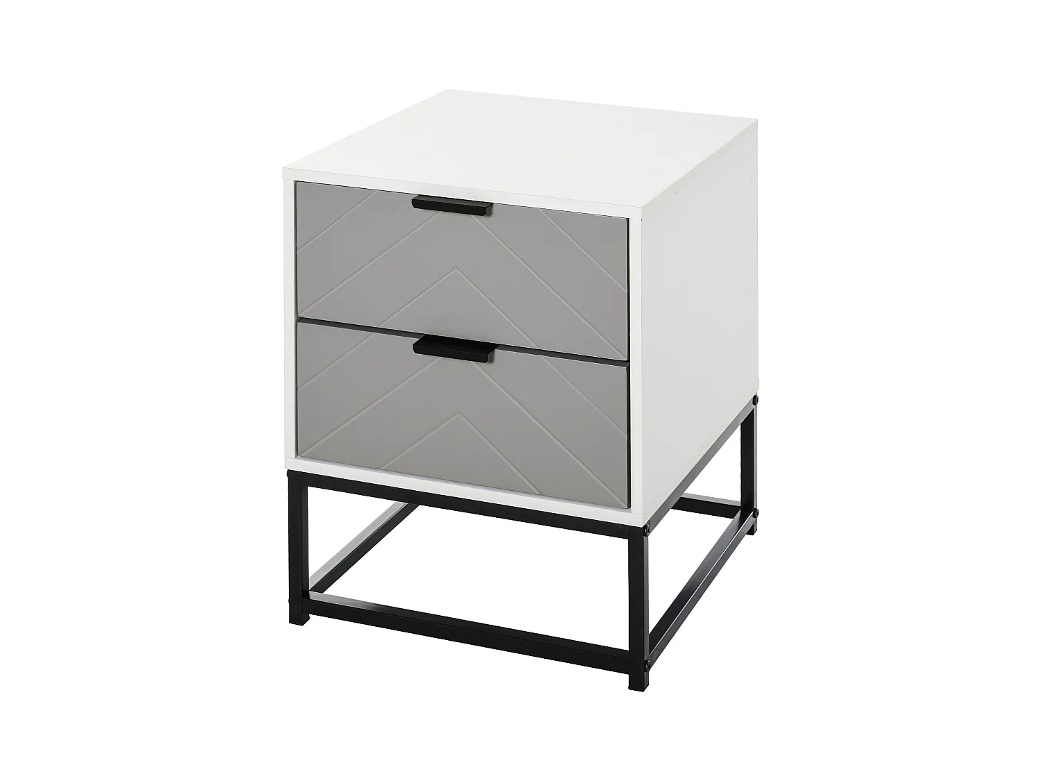 Mesita de noche blanco, gris, negro 39.5x40x48 cm HOMCOM