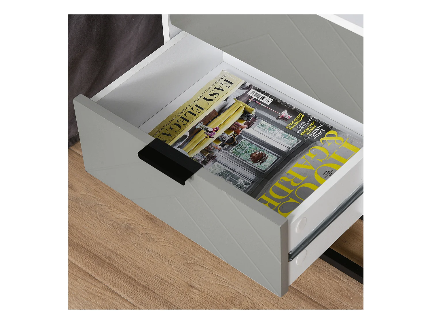 Mesita de noche blanco, gris, negro 39.5x40x48 cm HOMCOM