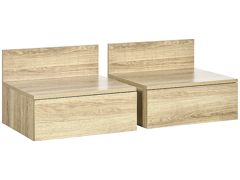 Mesillas de noche madera natural 43x36.5x30.5 cm HOMCOM