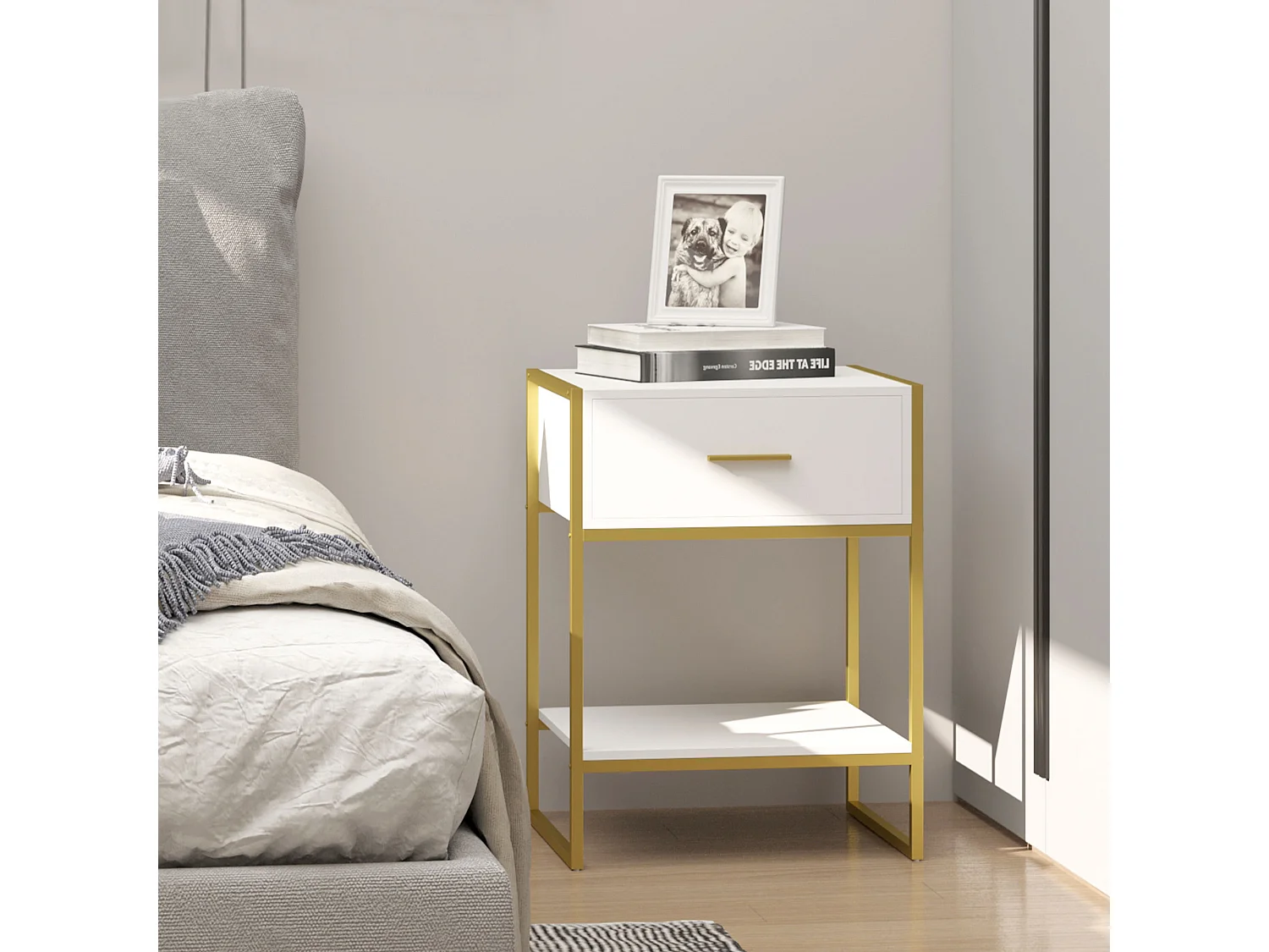 Mesilla de noche blanco 45x40x60 cm HOMCOM