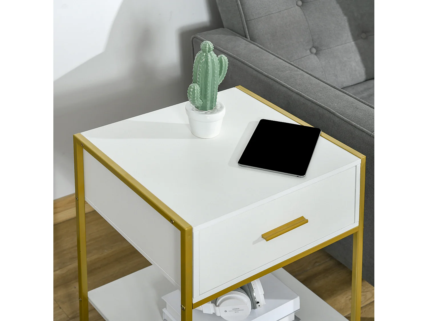 Mesilla de noche blanco 45x40x60 cm HOMCOM