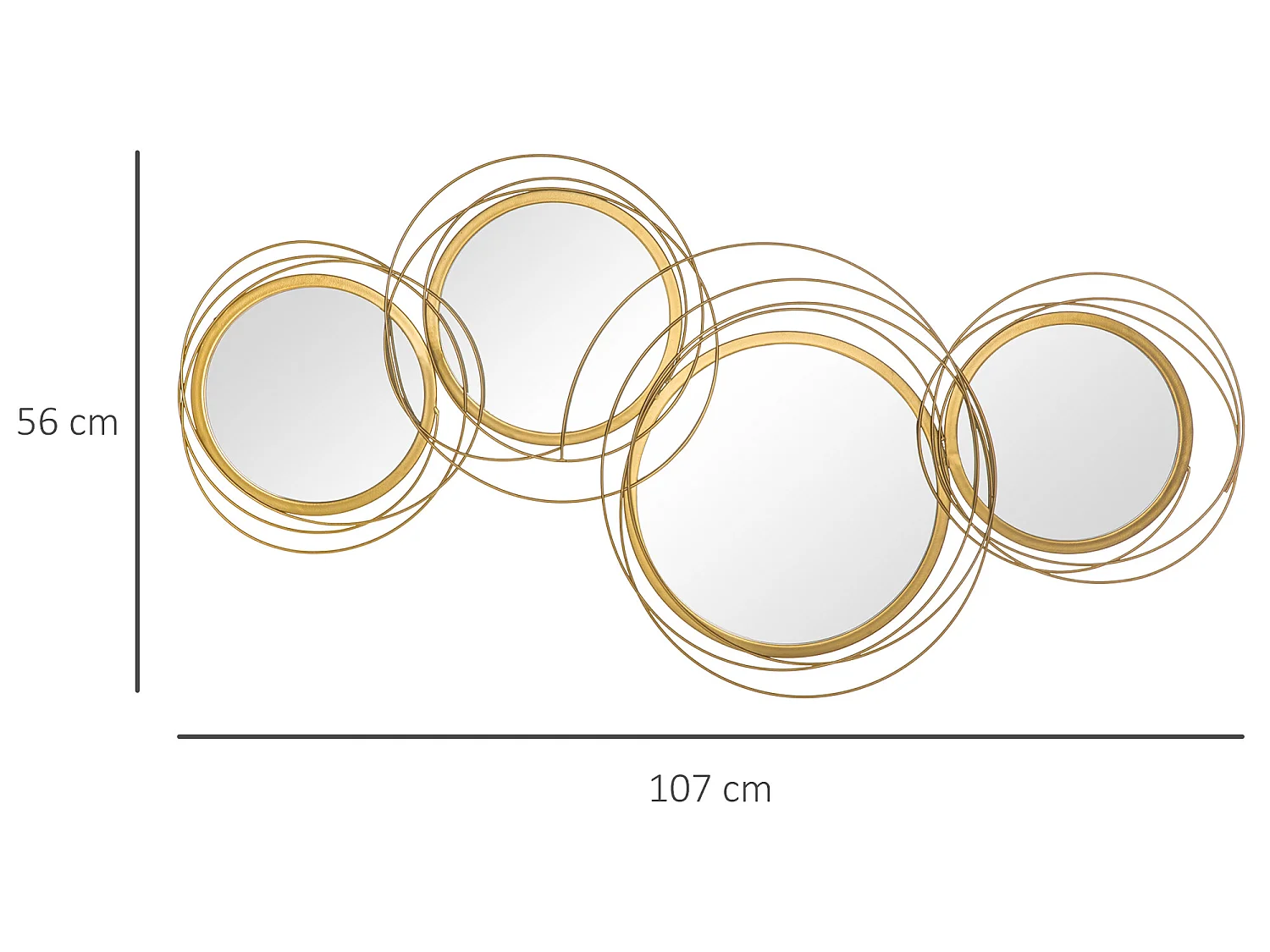 Decoración pared metálica oro 107x4x56 cm HOMCOM