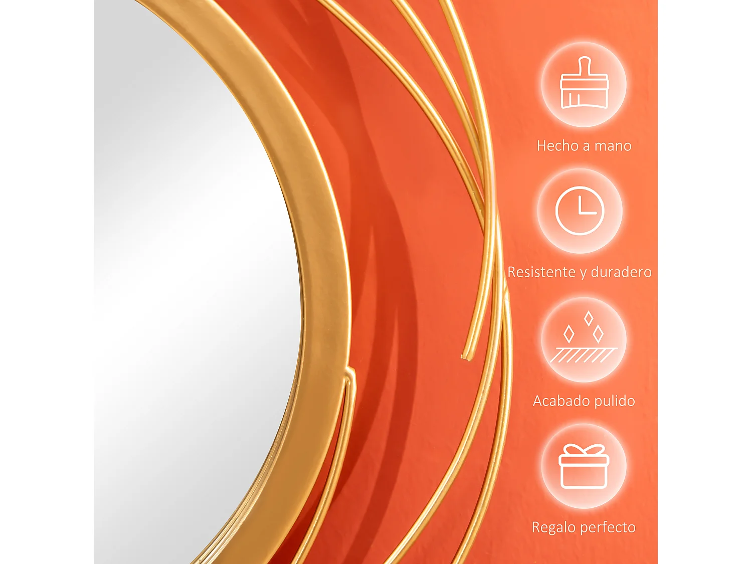 Decoración pared metálica oro 107x4x56 cm HOMCOM