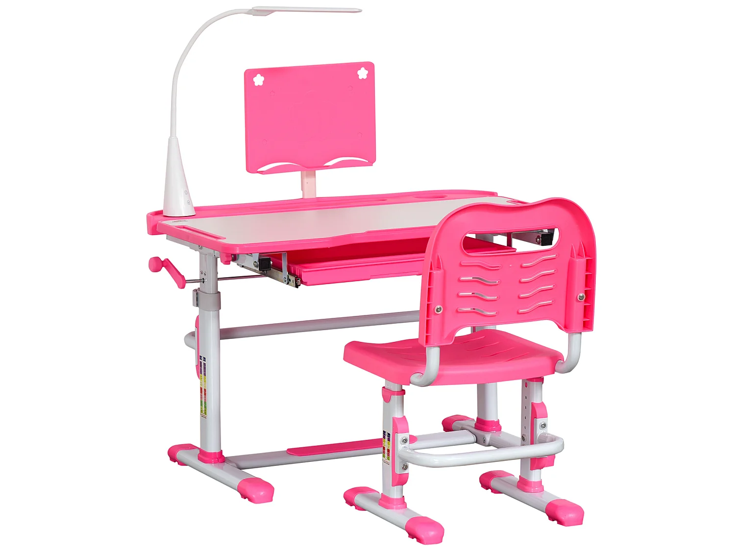 Pupitre infantil rosa 80x49.5x104 cm HOMCOM