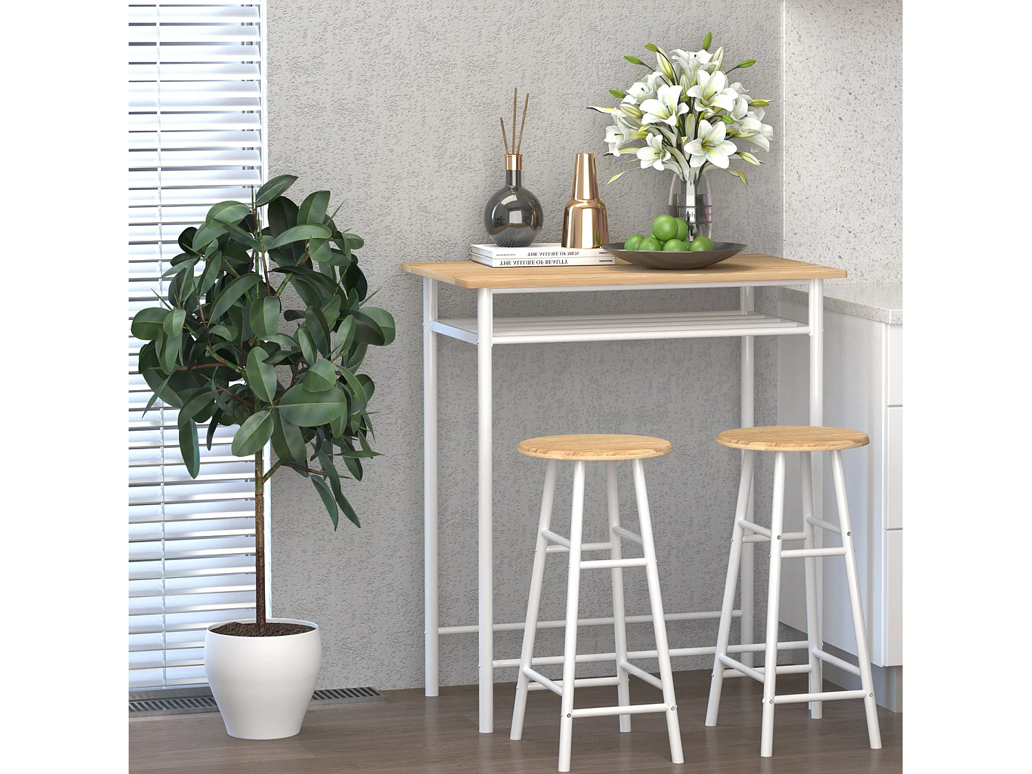 Conjunto de bar blanco 80x50x90 cm HOMCOM