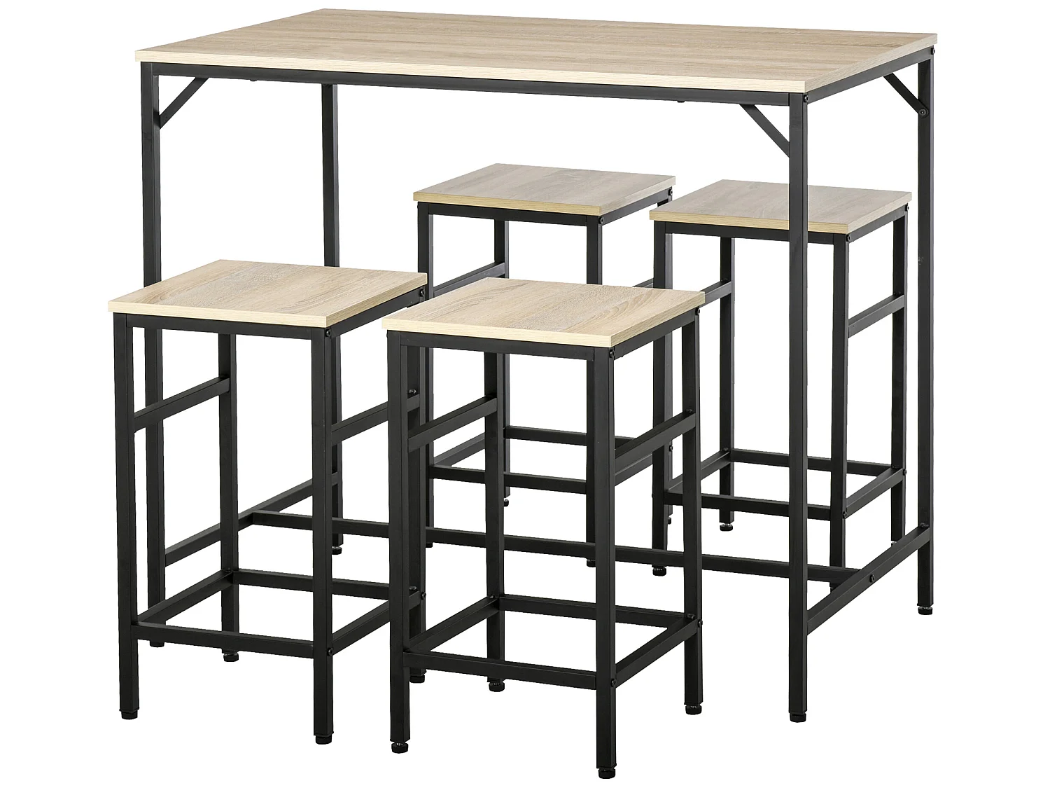 Conjunto de bar roble 100x60x88 cm HOMCOM