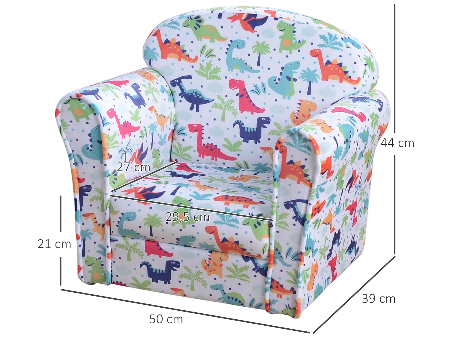 Sillón infantil multicolor 50x39x44 cm HOMCOM