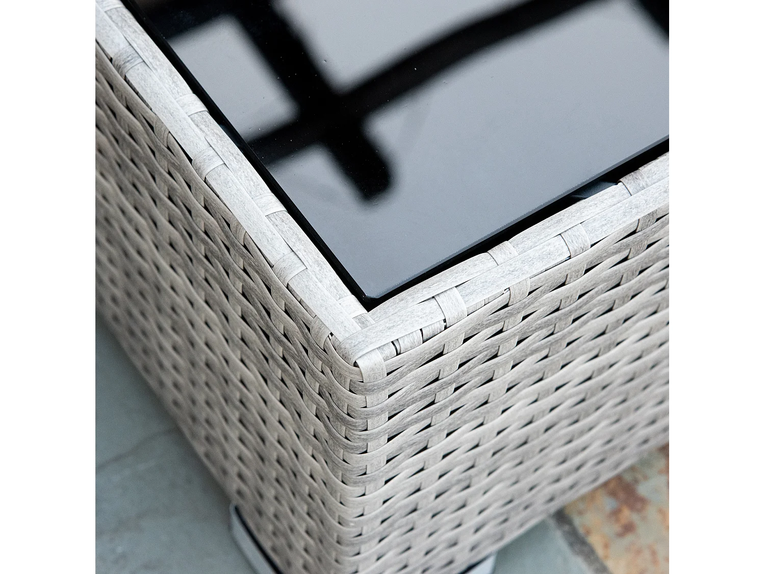 Conjunto de muebles de ratán gris 135x72.5x62 cm Outsunny