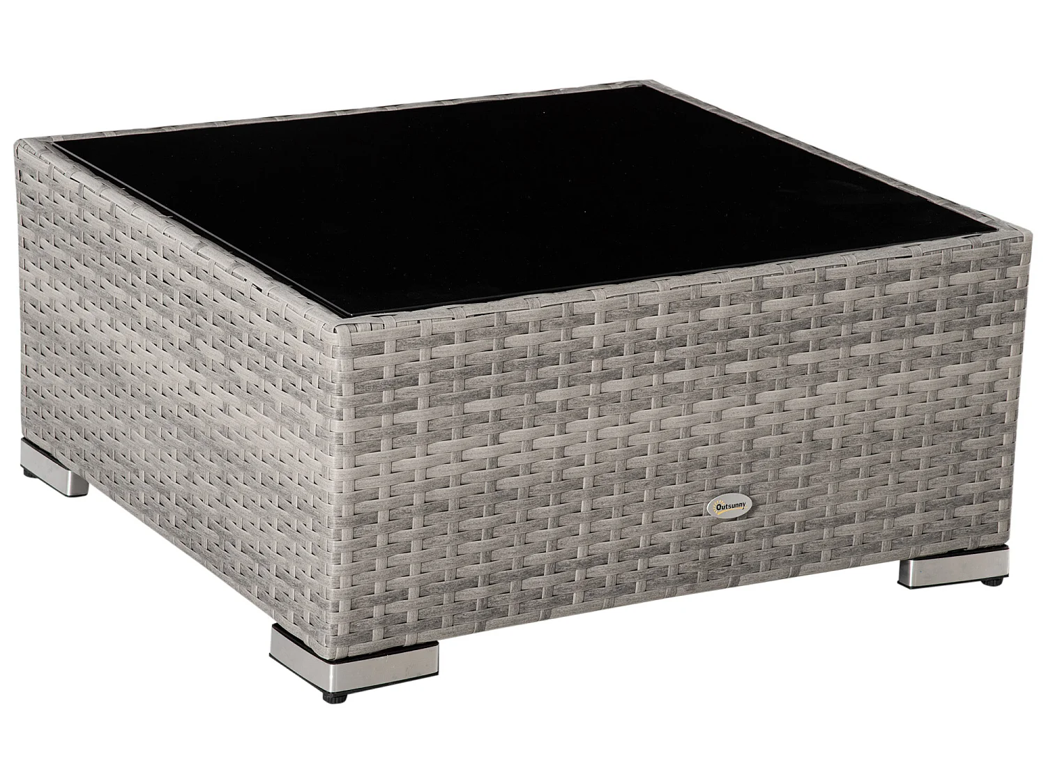 Conjunto de muebles de ratán gris 135x72.5x62 cm Outsunny