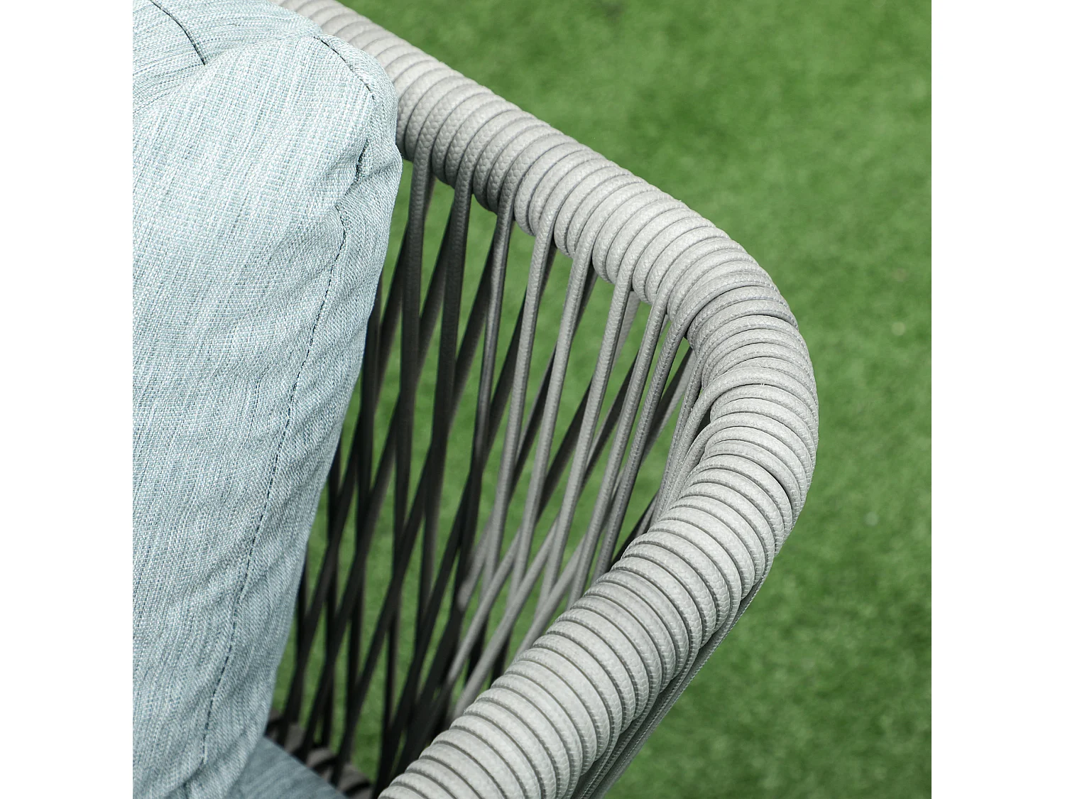 Muebles de ratán gris 120x71x65 cm Outsunny