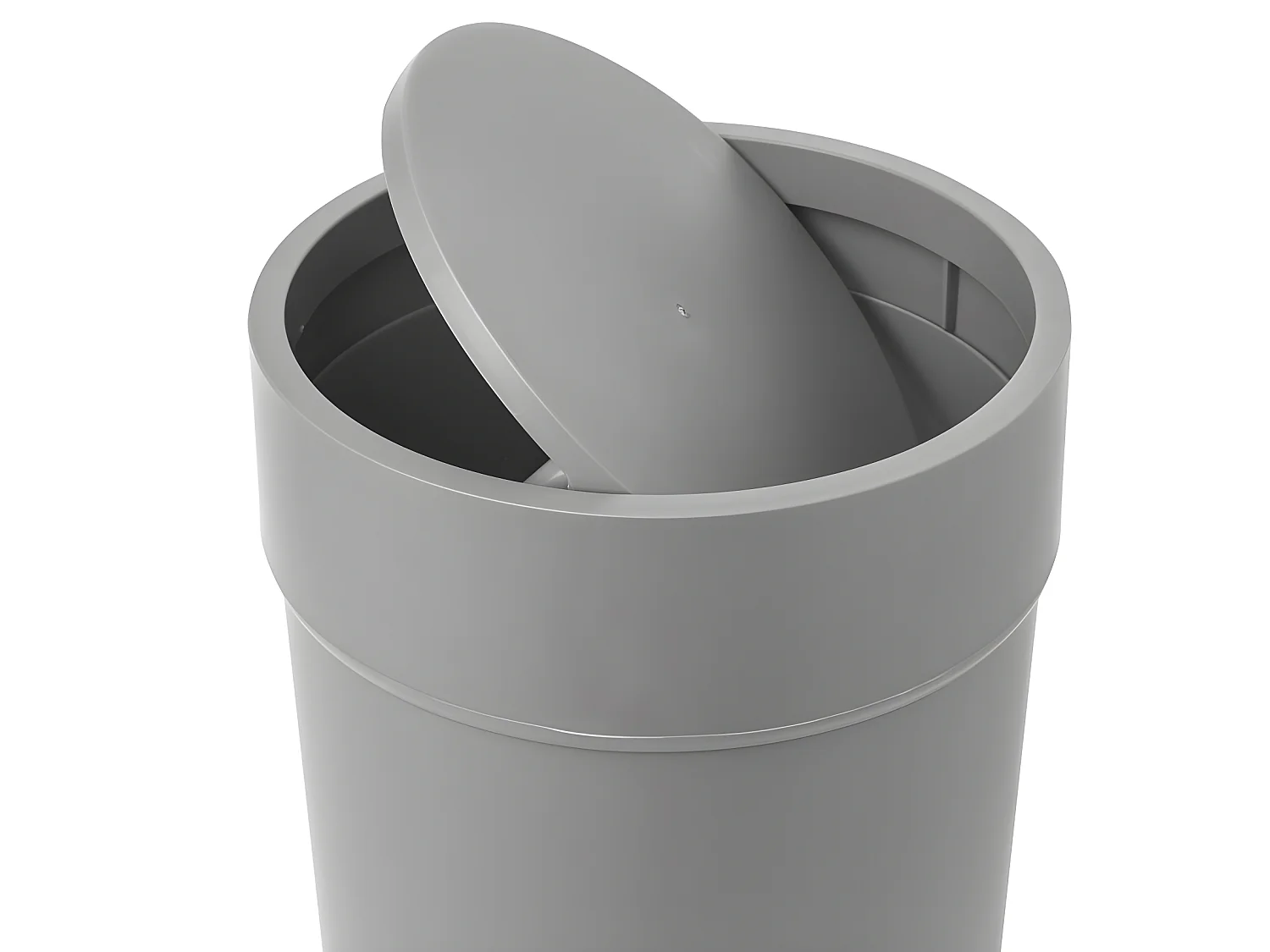 Bote de basura con tapa, con capacidad de 1.6 galones (6 l) Gris