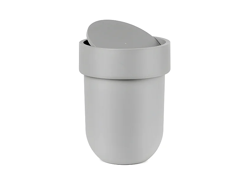 Bote de basura con tapa, con capacidad de 1.6 galones (6 l) Gris