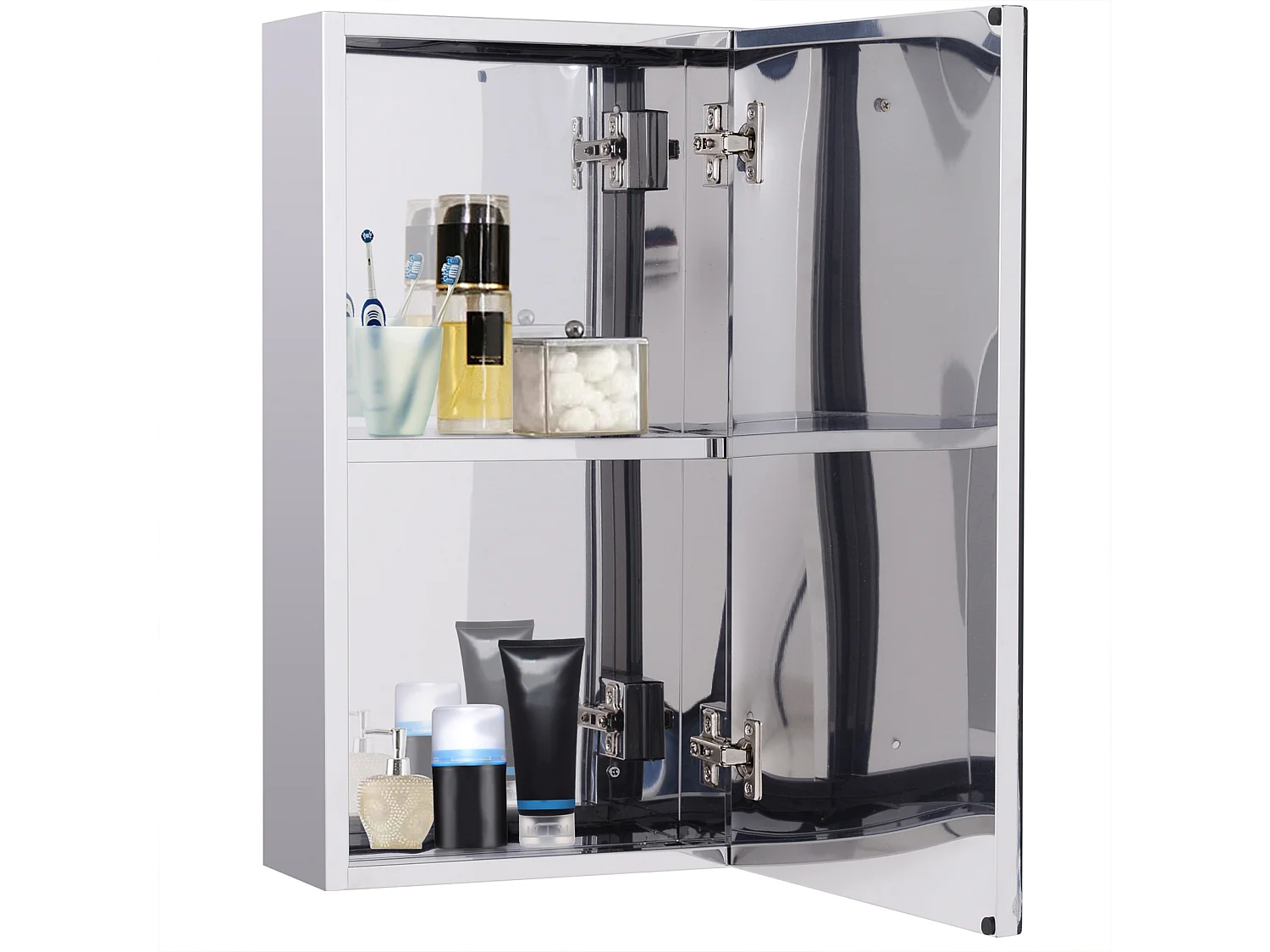 Armario con espejo plata 30x14x55 cm HOMCOM