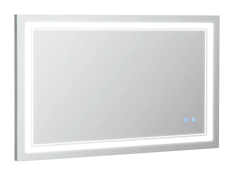 Espejo de baño plata 100x60x3.2 cm kleankin