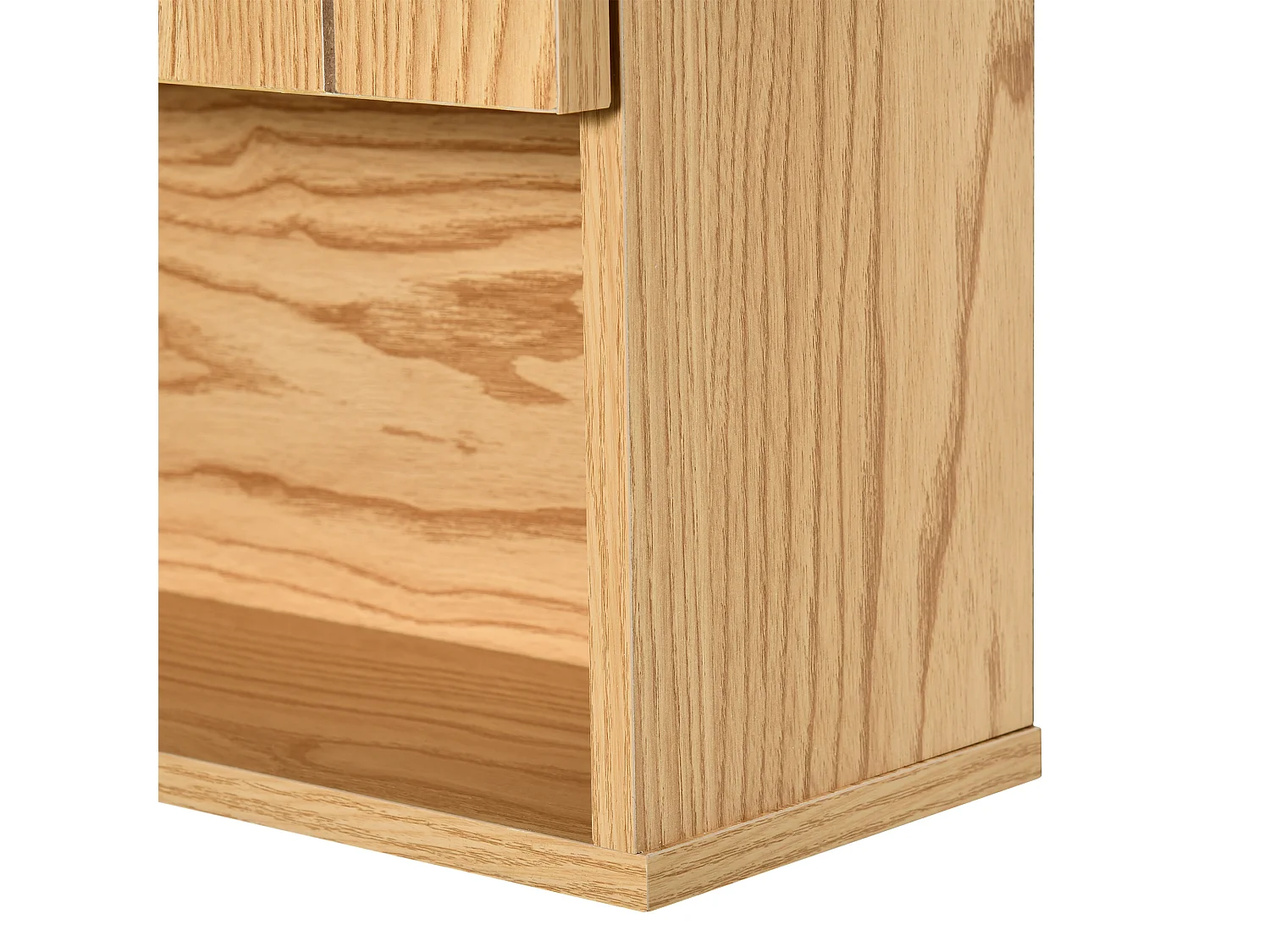 Armario con espejo madera natural 54x15.2x55.3 cm kleankin