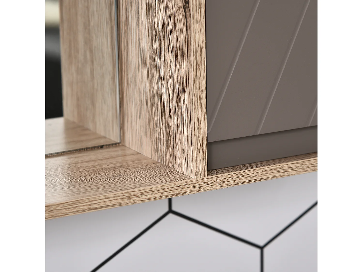 Armario de baño con espejo roble 57x14.2x49.2 cm HOMCOM