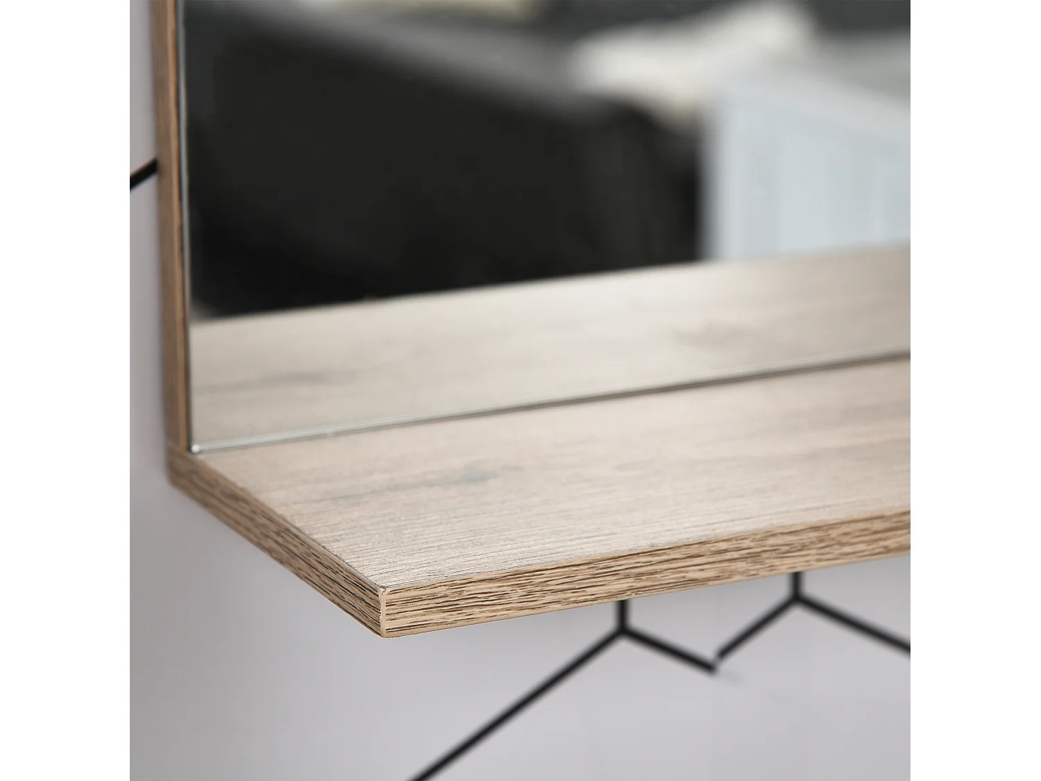 Armario de baño con espejo roble 57x14.2x49.2 cm HOMCOM