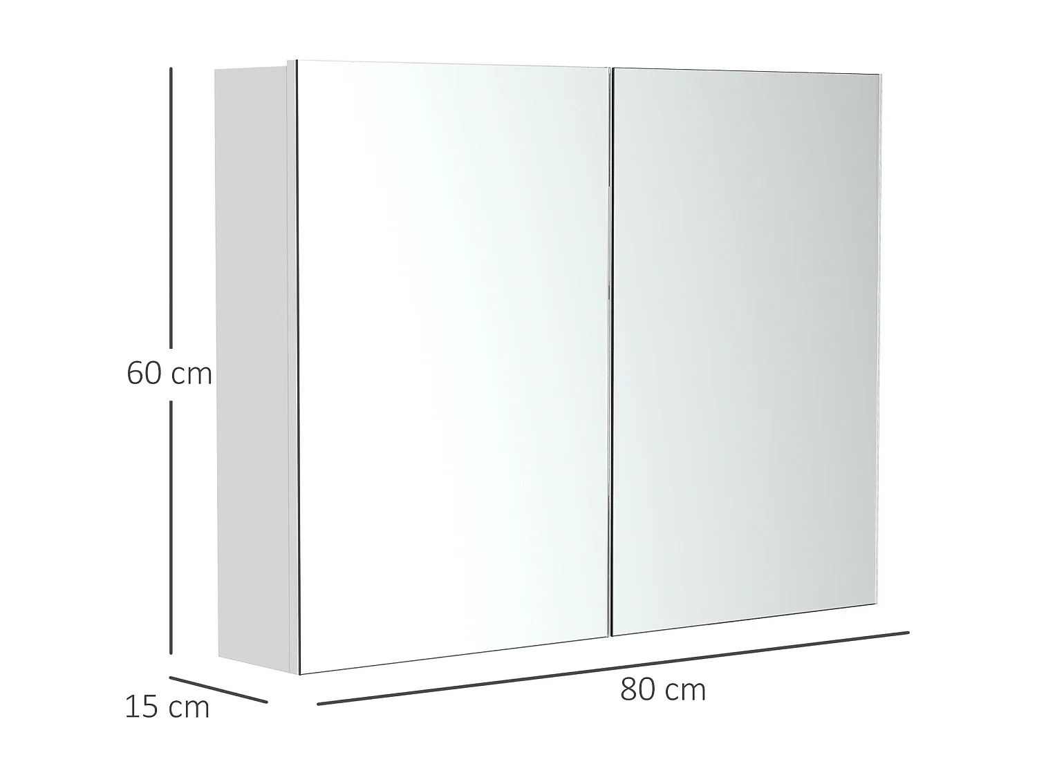 Armario con espejo blanco 80x15x60 cm HOMCOM