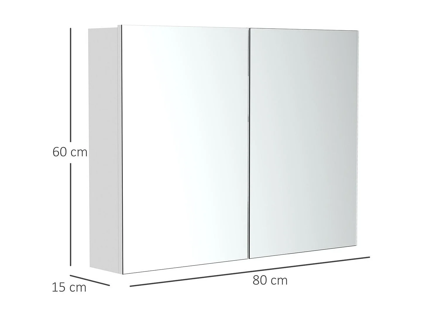 Armario con espejo blanco 80x15x60 cm HOMCOM