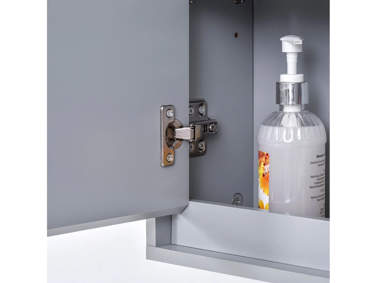 Armario con espejo gris 48x14.5x45 cm HOMCOM