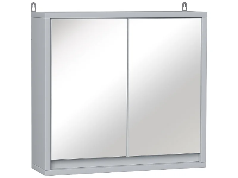 Armario con espejo gris 48x14.5x45 cm HOMCOM