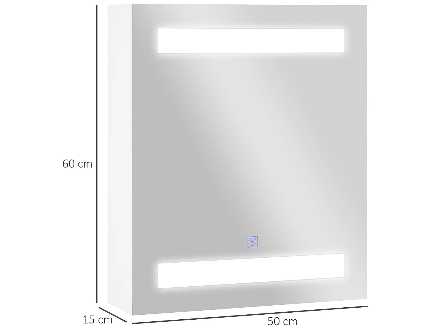 Armario con espejo blanco 50x15x60 cm HOMCOM