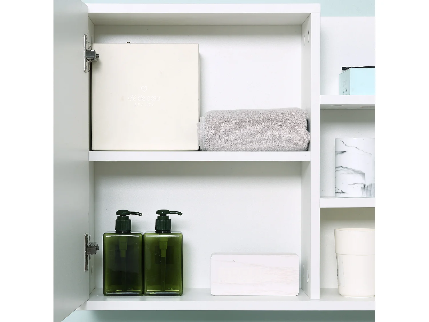 Armario de baño con espejo blanco 60x18x50 cm kleankin