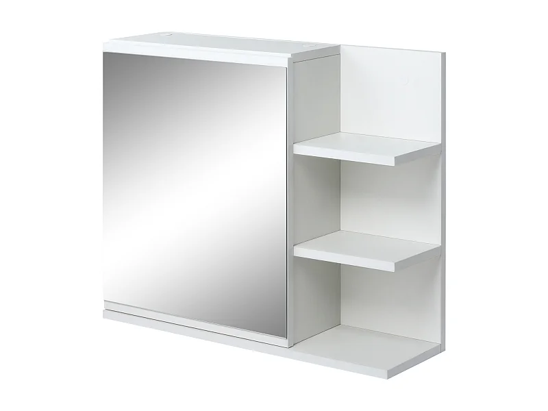 Armario de baño con espejo blanco 60x18x50 cm kleankin