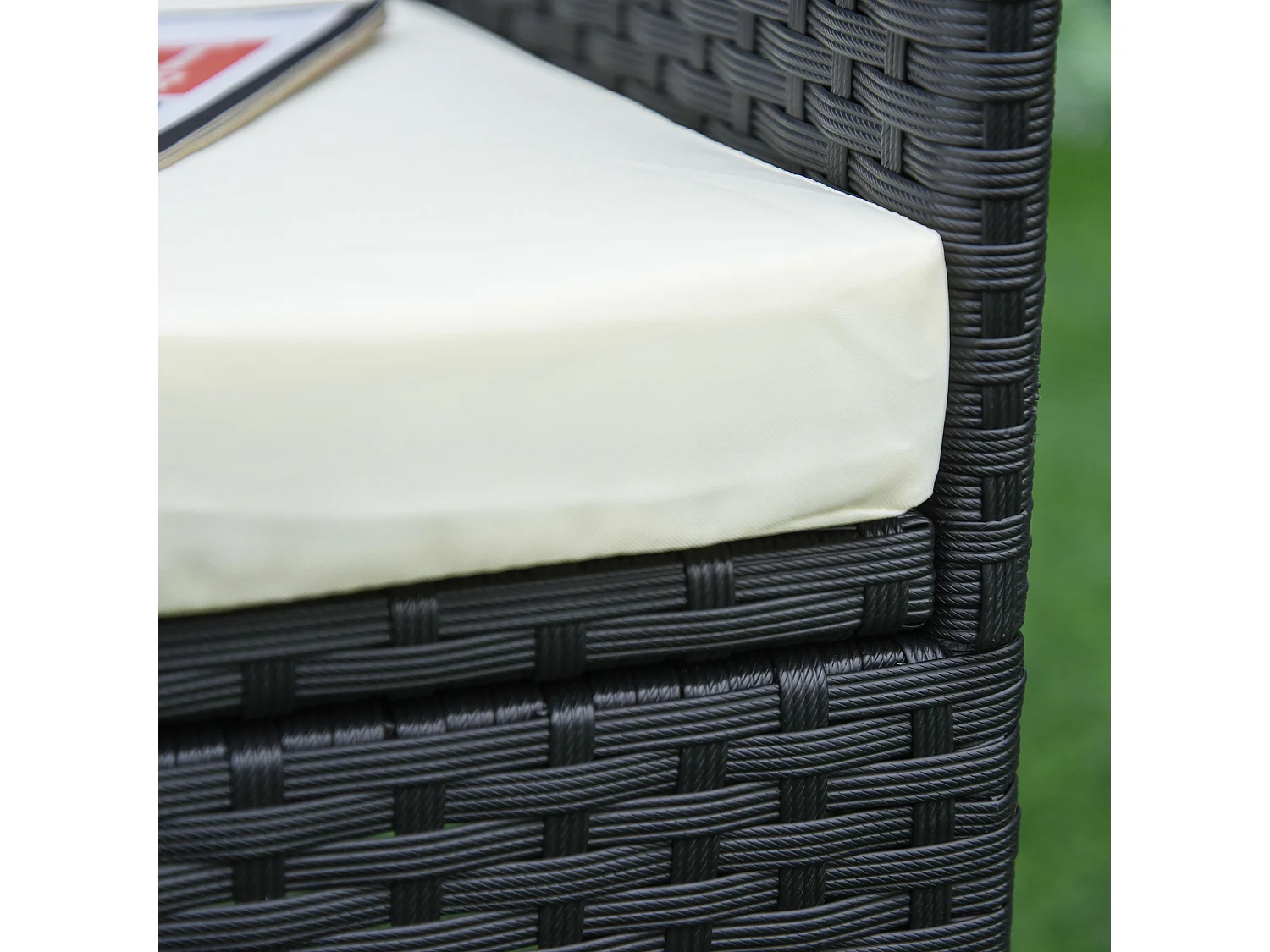 Conjunto de muebles ratán para jardín negro 60x58,5x89,5 cm Outsunny