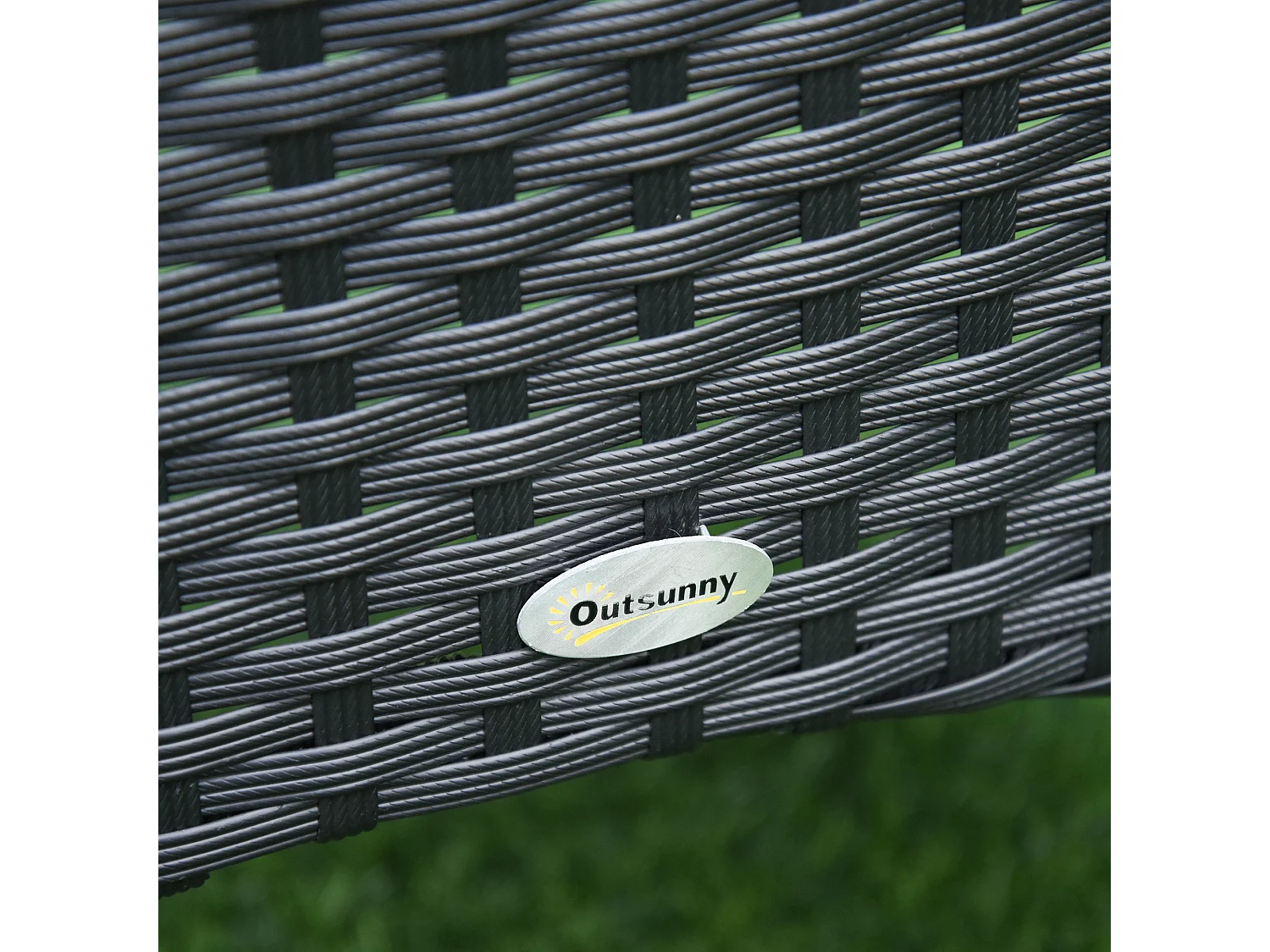 Conjunto de muebles ratán para jardín negro 60x58,5x89,5 cm Outsunny