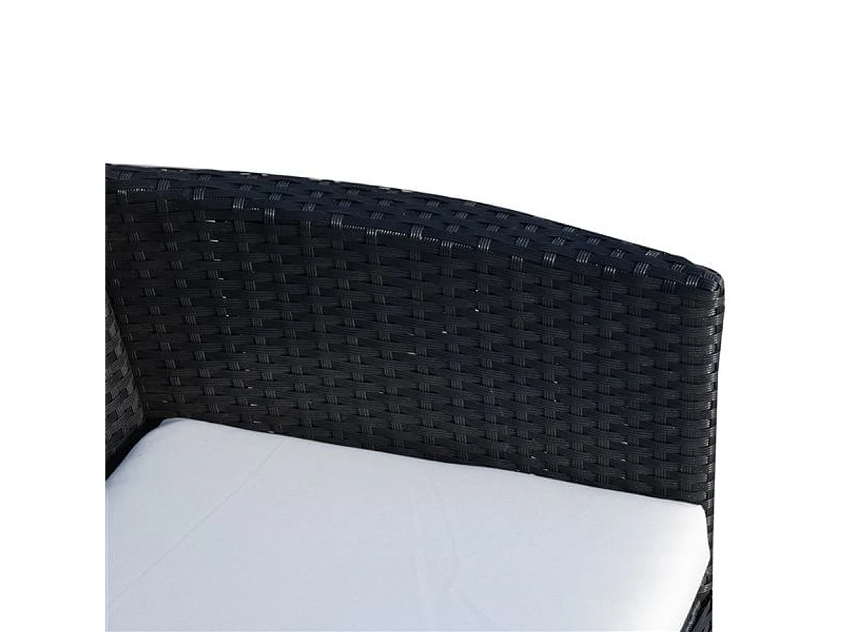 Conjunto de muebles ratán para jardín negro 60x58,5x89,5 cm Outsunny