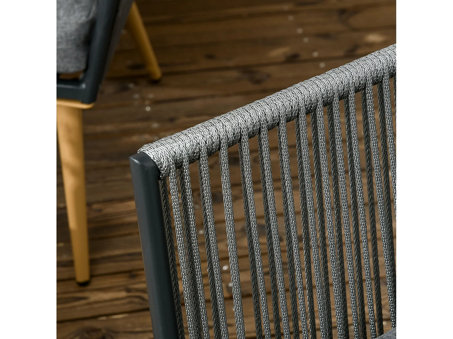 Muebles de ratán gris 130x65x68 cm Outsunny