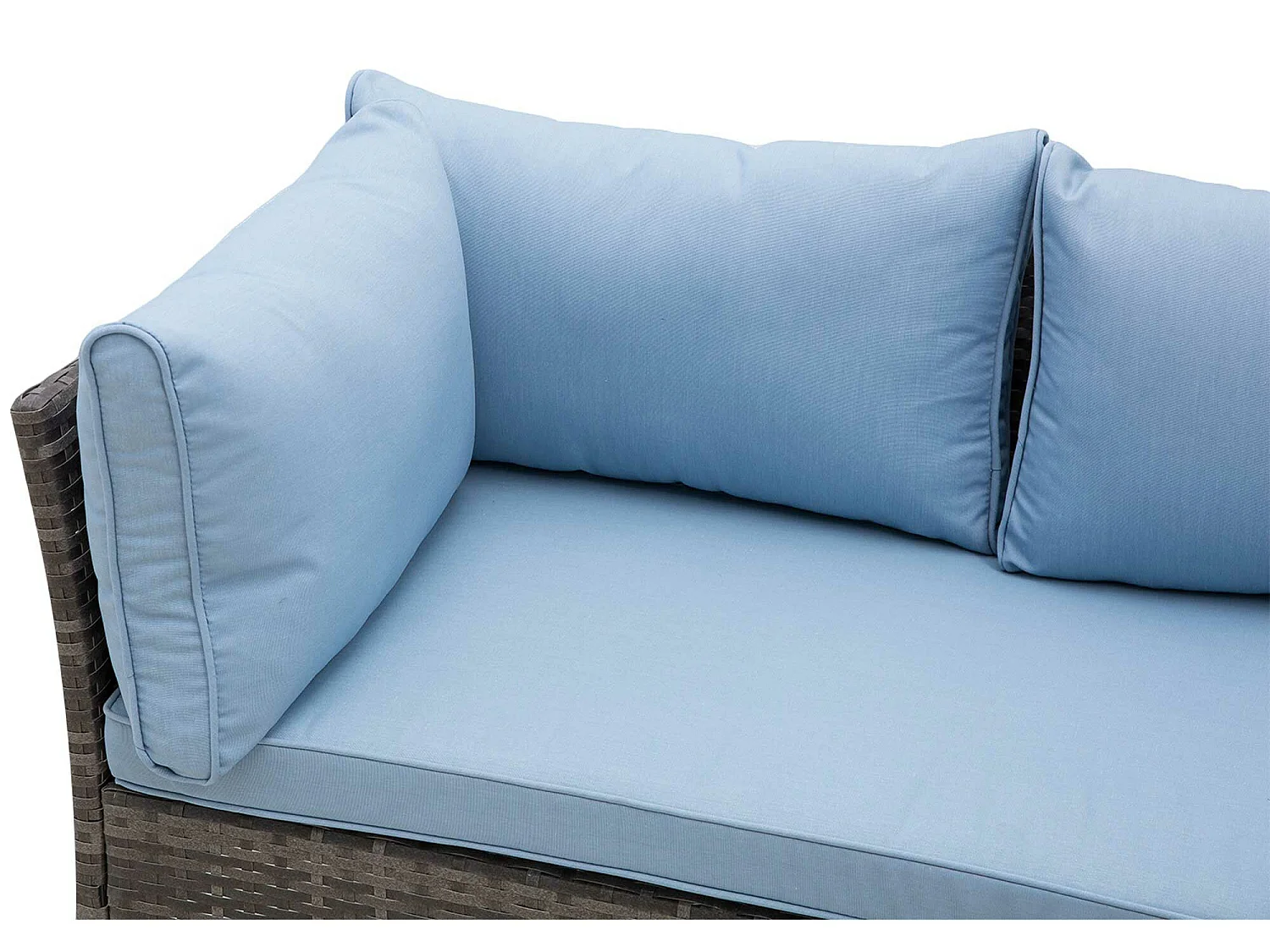 Conjunto de sofás de ratán azul 140x70x66 cm Outsunny