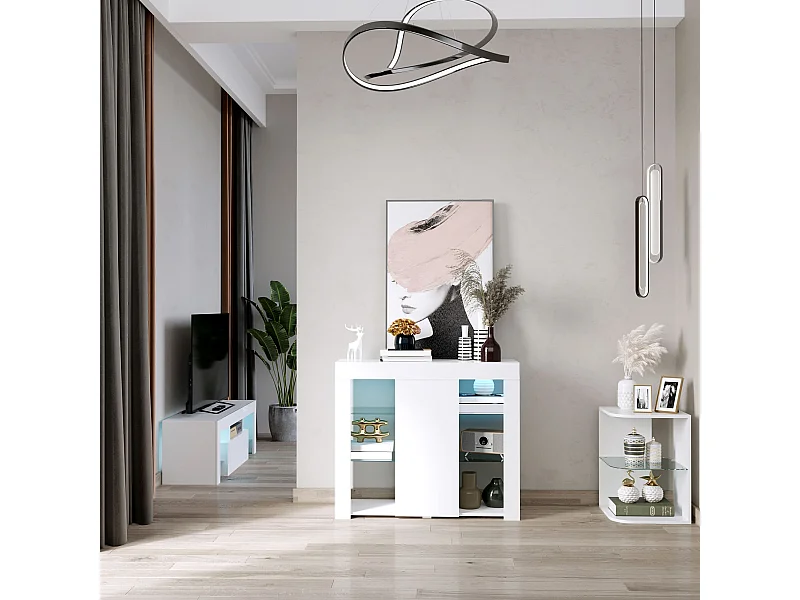 Aparador moderno blanco brillante 97x35x83 cm HOMCOM