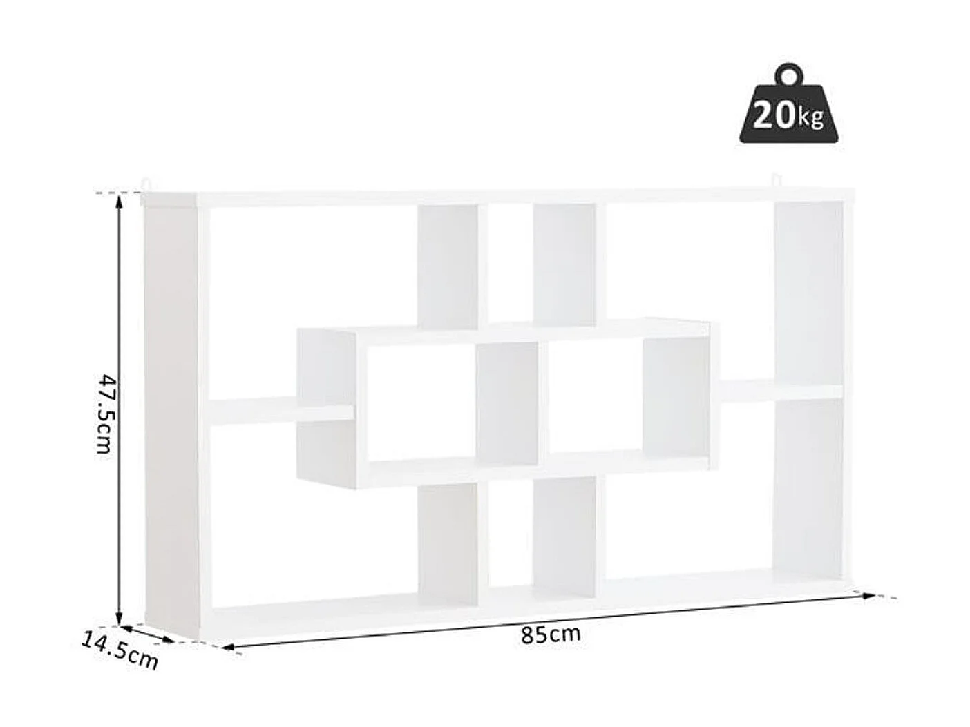 Estante de pared decorativo blanco 85x14,5x47,5cm HOMCOM