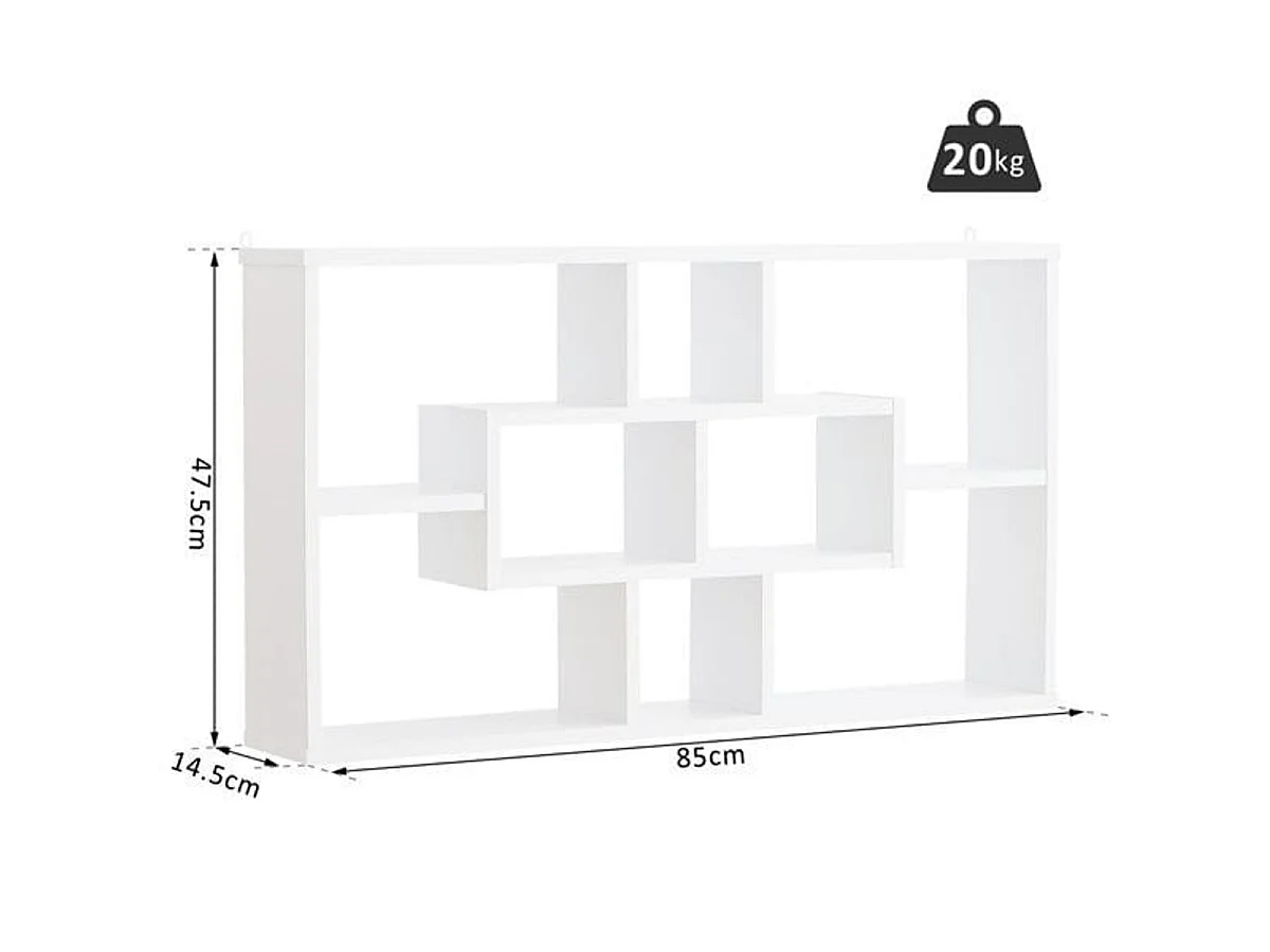 Estante de pared decorativo blanco 85x14,5x47,5cm HOMCOM