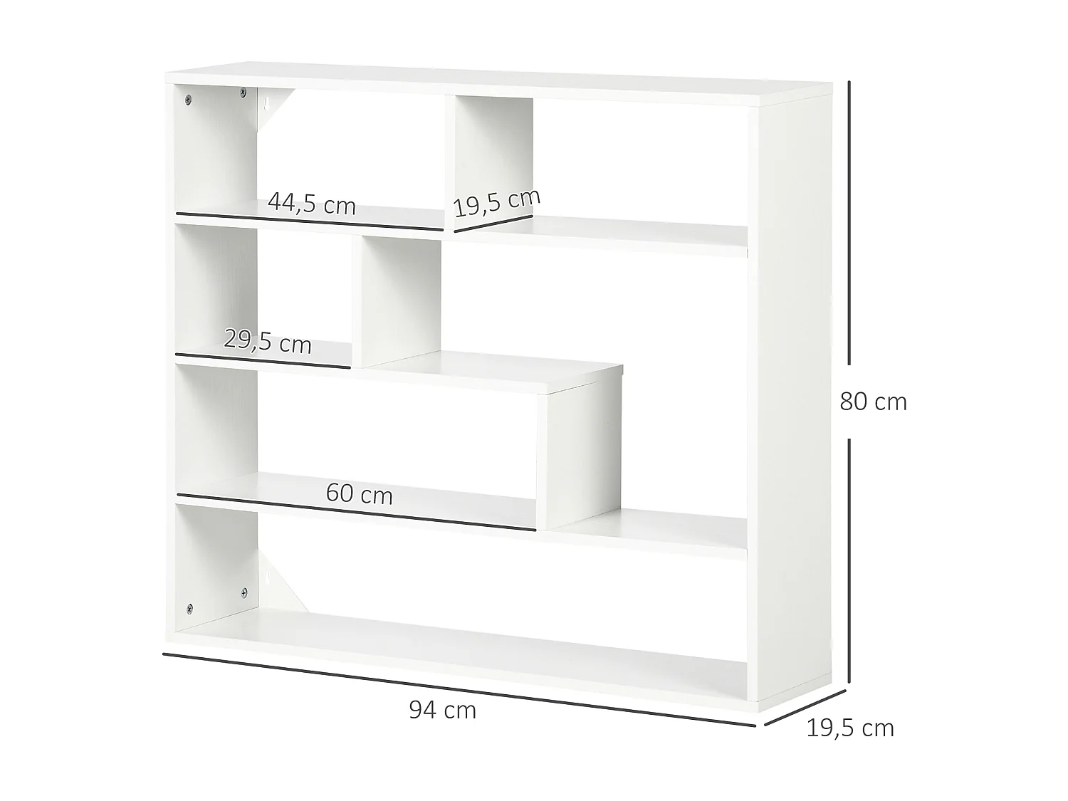 Estantería de pared blanco 94x19.5x80 cm HOMCOM