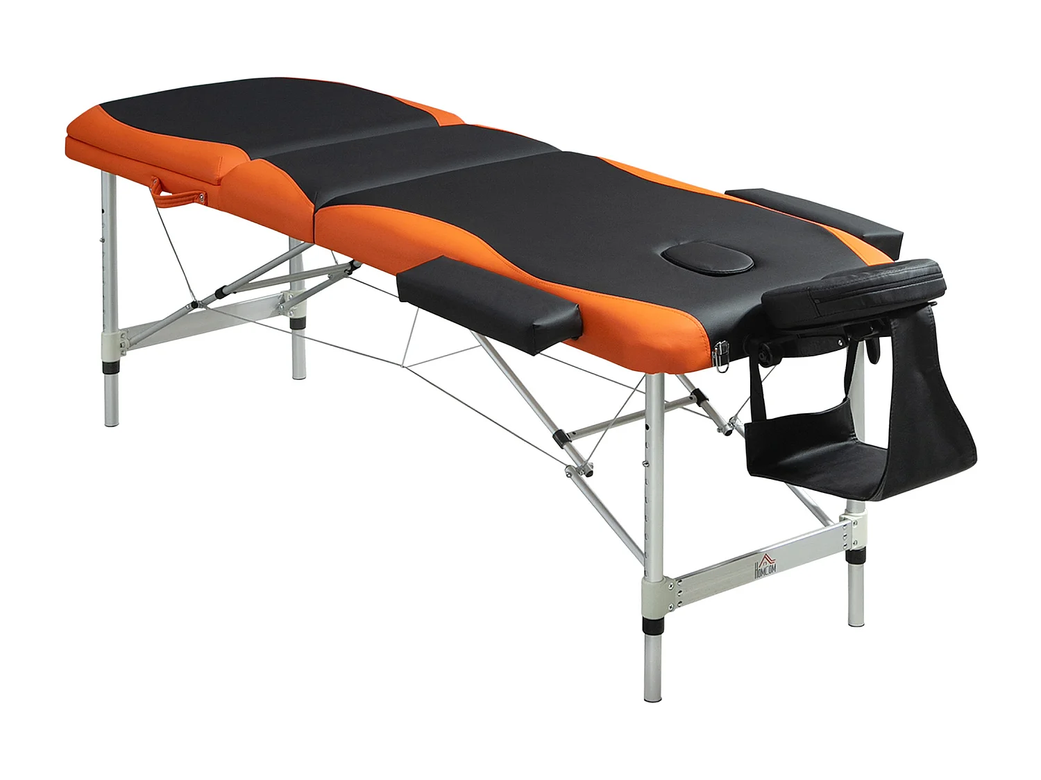 Camilla de masaje plegable negro y naranja 185x60x82 cm HOMCOM