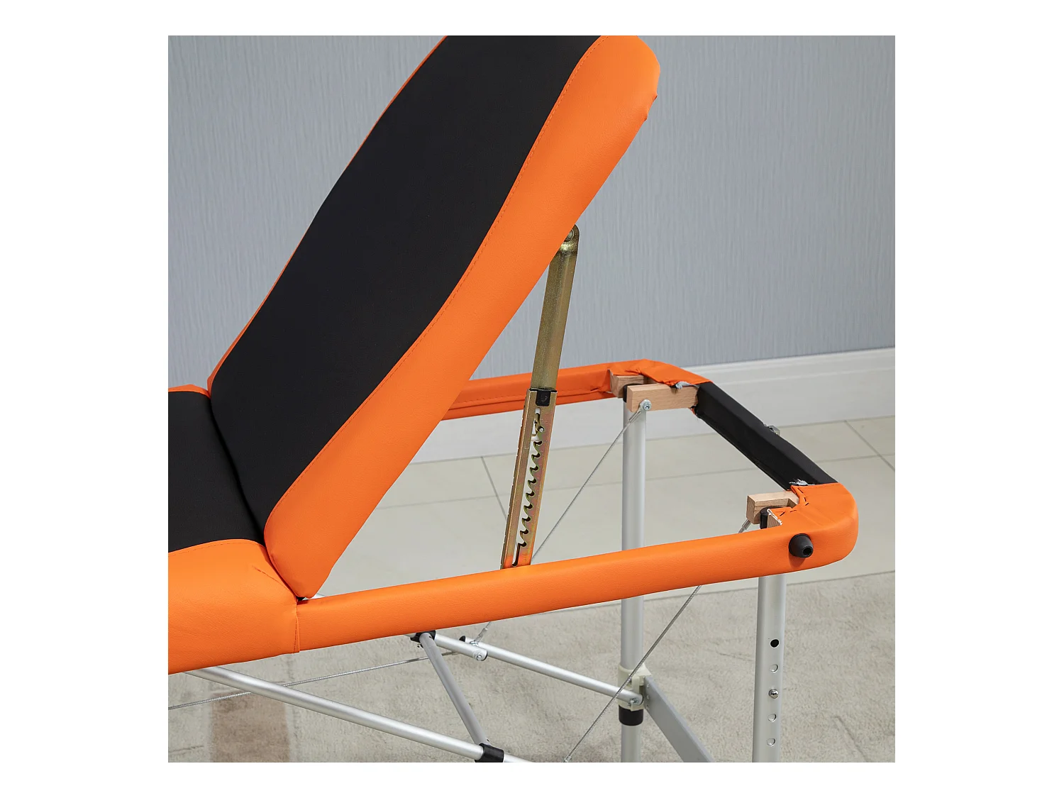 Camilla de masaje plegable negro y naranja 185x60x82 cm HOMCOM