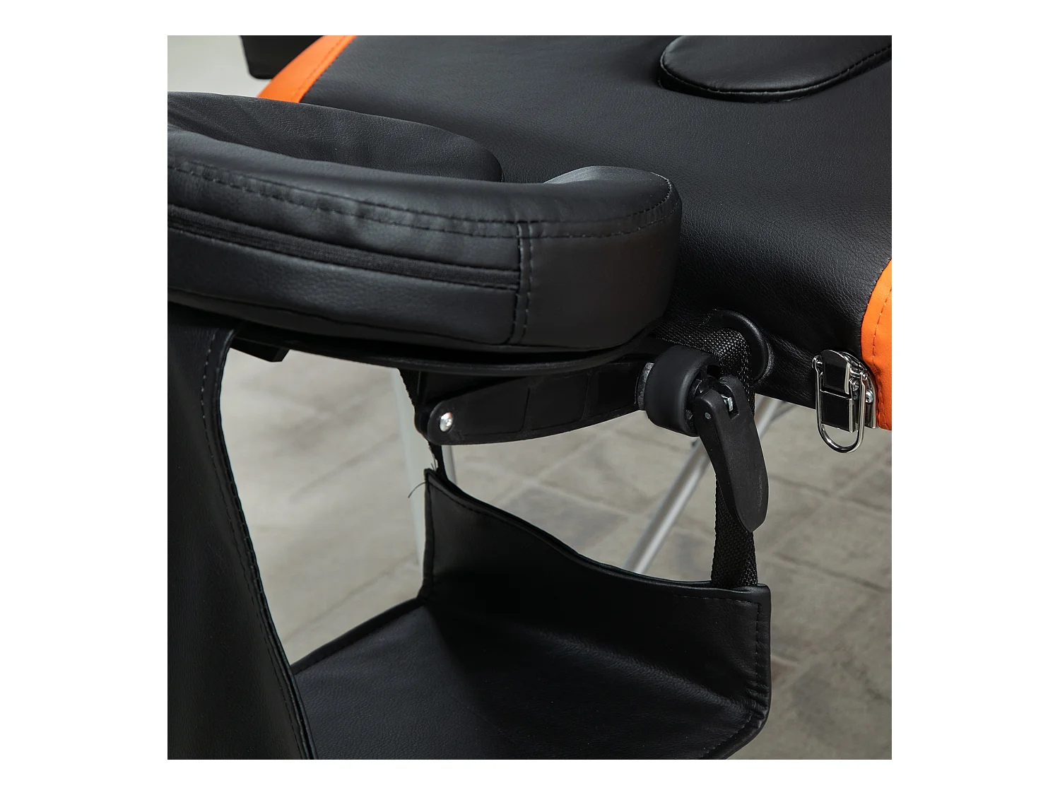 Camilla de masaje plegable negro y naranja 185x60x82 cm HOMCOM