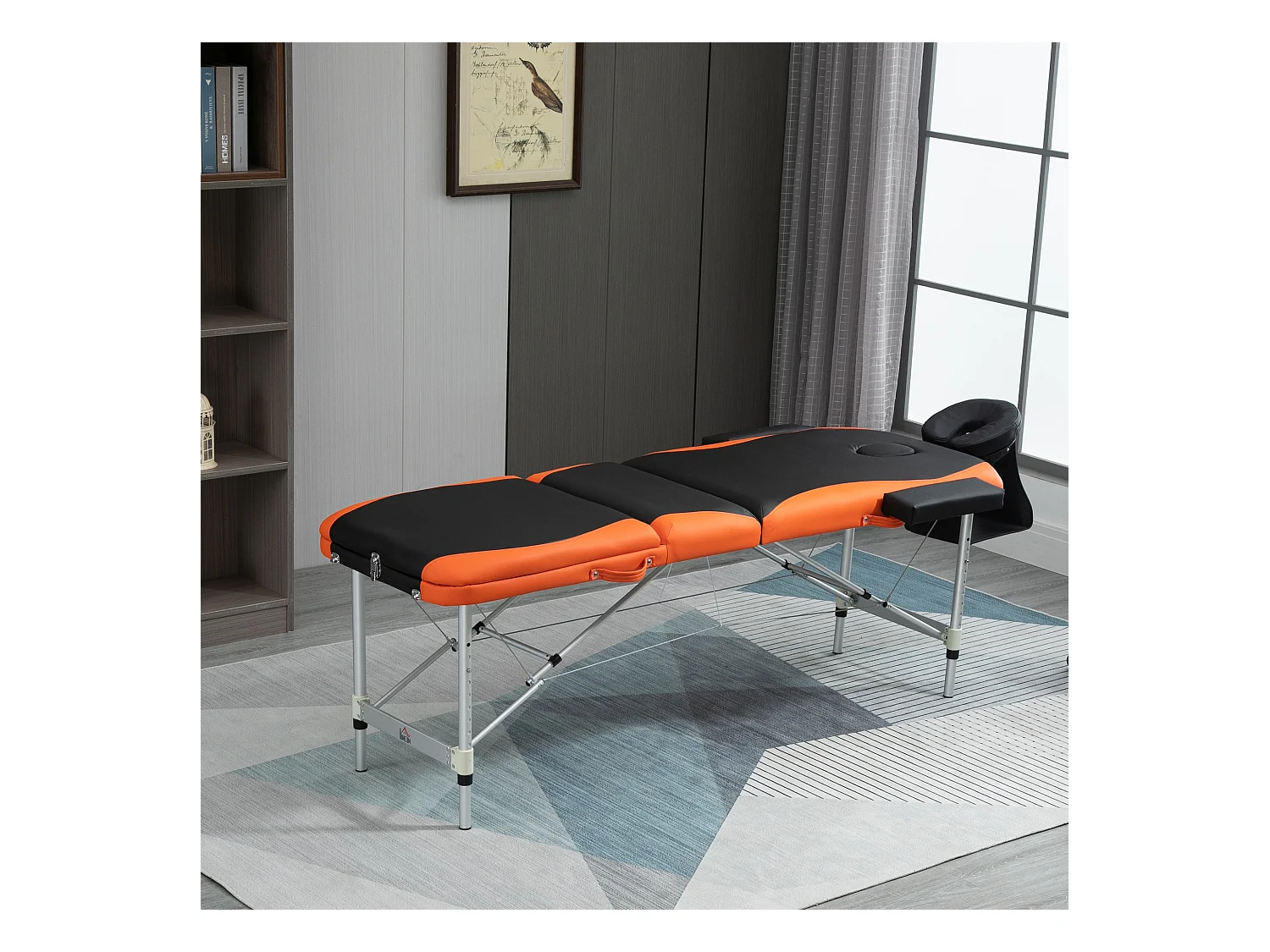 Camilla de masaje plegable negro y naranja 185x60x82 cm HOMCOM