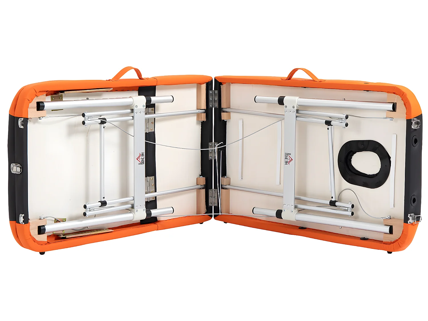 Camilla de masaje plegable negro y naranja 185x60x82 cm HOMCOM
