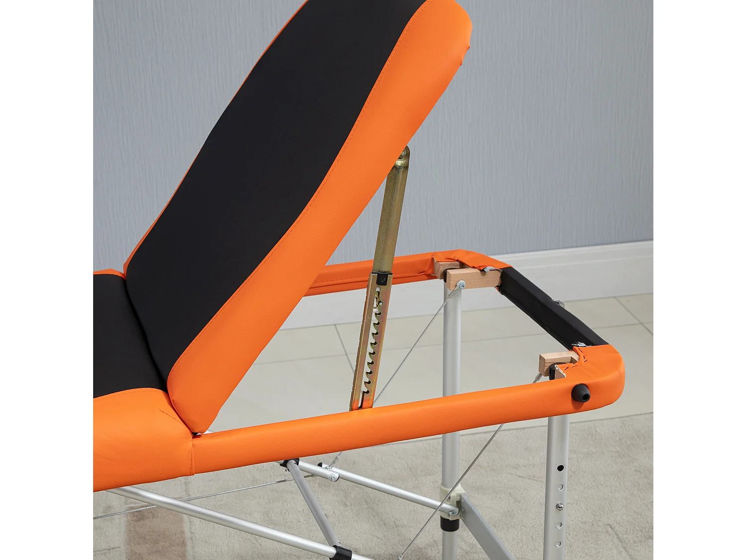 Camilla de masaje plegable negro y naranja 185x60x82 cm HOMCOM