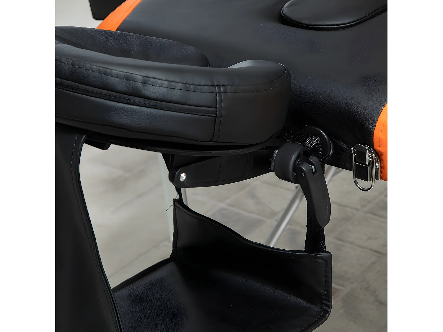 Camilla de masaje plegable negro y naranja 185x60x82 cm HOMCOM