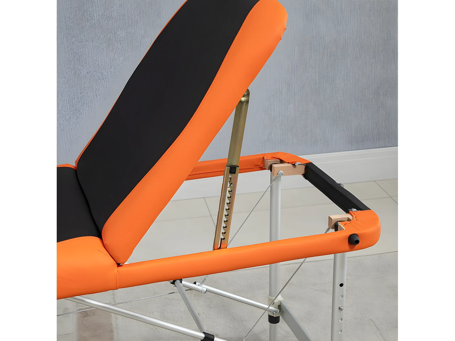 Camilla de masaje plegable negro y naranja 185x60x82 cm HOMCOM