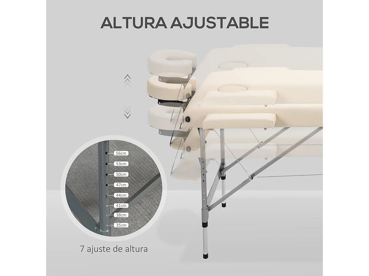 Camilla de masaje beige 186x71x83 cm HOMCOM