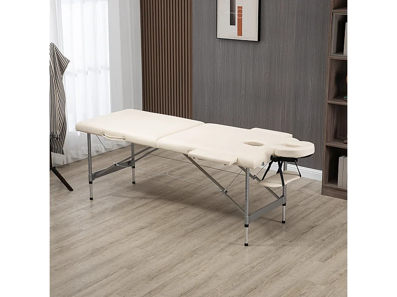 Camilla de masaje beige 186x71x83 cm HOMCOM