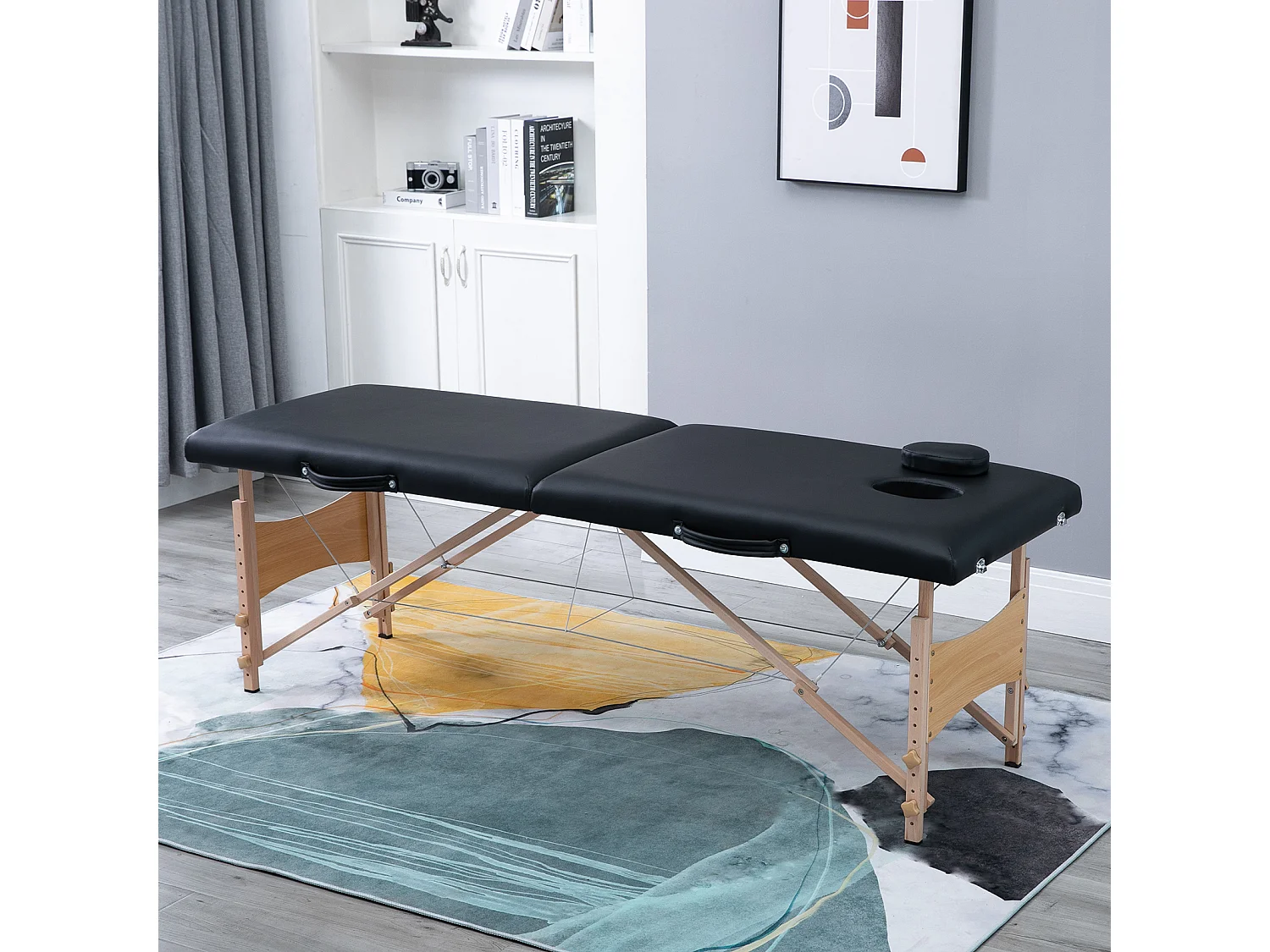 Camilla de masaje negro 186x60x81 cm HOMCOM