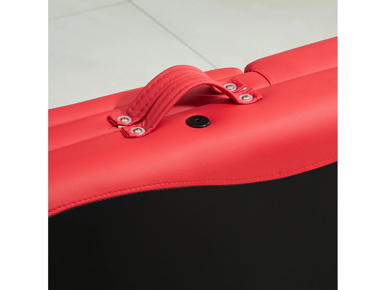 Camilla de masaje plegable negro y rojo 185x60x62-82 cm HOMCOM