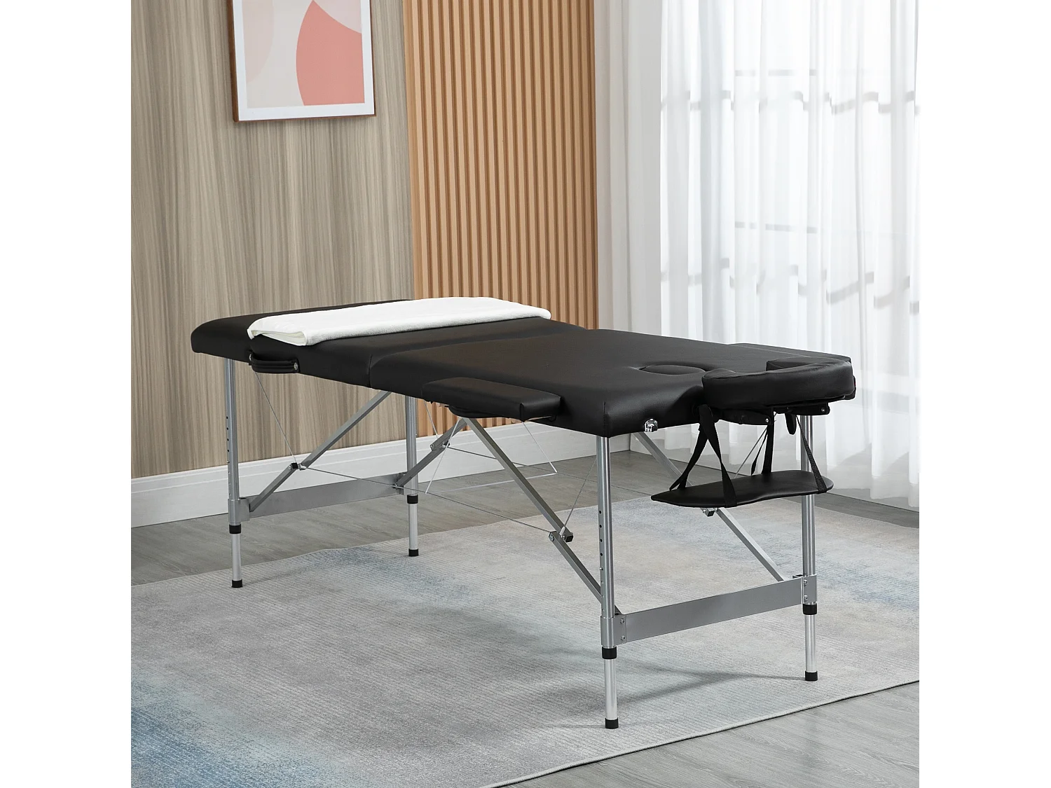 Camilla de masaje negro 186x71x83 cm HOMCOM